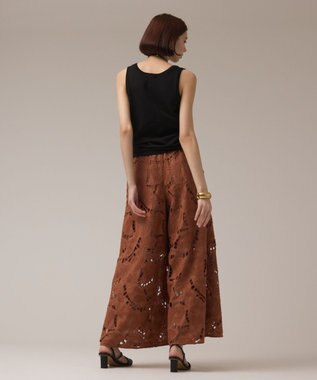 GRACE CONTINENTAL カットワークバギーパンツ ブラウン