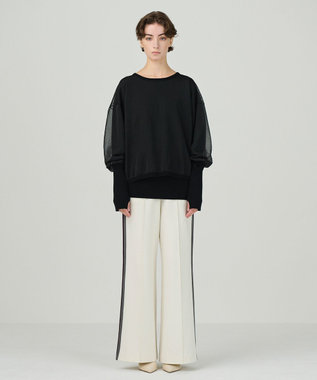 GRACE CONTINENTAL シアーニットトップ ブラック