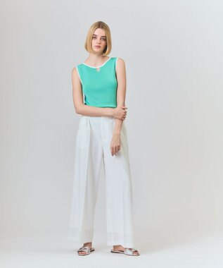 GRACE CONTINENTAL ラインニットノースリーブ ミント