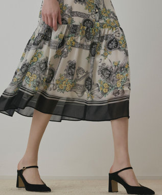 GRACE CONTINENTAL オーナメントフラワープリントワンピース キナリ