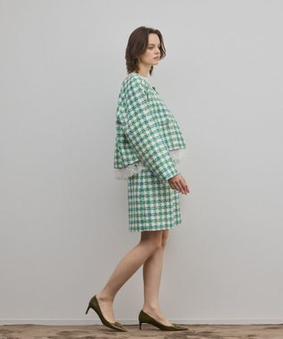 GRACE CONTINENTAL ツイードショートパンツ グリーン