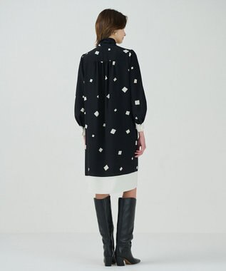 GRACE CONTINENTAL スクエアバイカラードレス ブラック