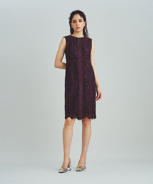 GRACE CONTINENTAL レースタイトドレス ブラウン