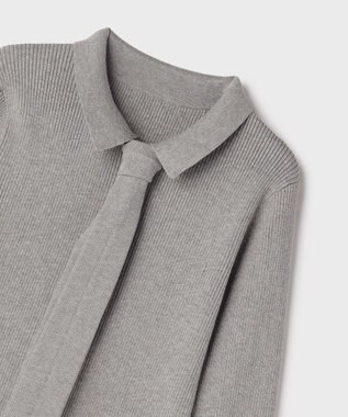 GRACE CONTINENTAL リブシャツニットトップ グレー
