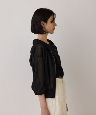 GRACE CONTINENTAL シアーニットパーカー ブラック