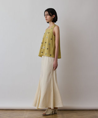 GRACE CONTINENTAL ビジューノースリーブトップ イエロー