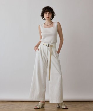 GRACE CONTINENTAL ストレッチワイドパンツ ホワイト