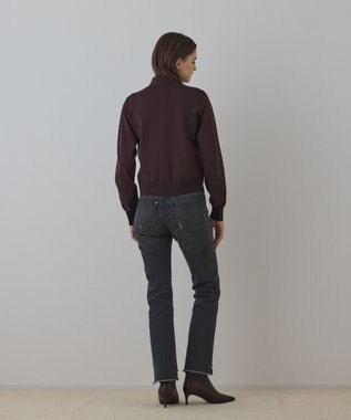 GRACE CONTINENTAL ラインスリムデニムパンツ ブラック