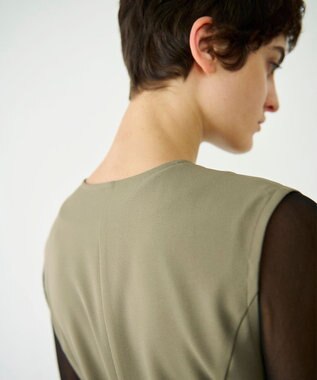 GRACE CONTINENTAL ベルト付ジャンパースカート カーキ