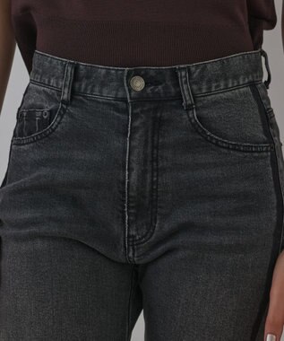GRACE CONTINENTAL ラインスリムデニムパンツ ブラック