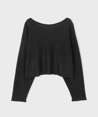 GRACE CONTINENTAL スパンコールヤーントップ ブラック