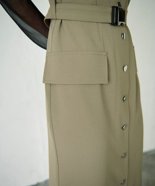 GRACE CONTINENTAL ベルト付ジャンパースカート カーキ