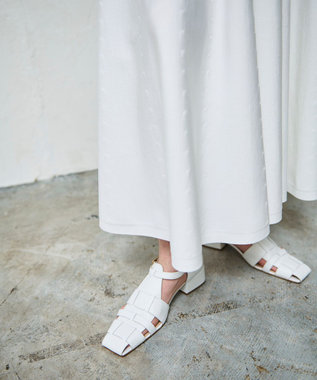 GRACE CONTINENTAL アメスリニットギャザーワンピース ホワイト