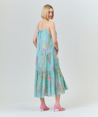 GRACE CONTINENTAL ボタニカルティアードドレス ミント