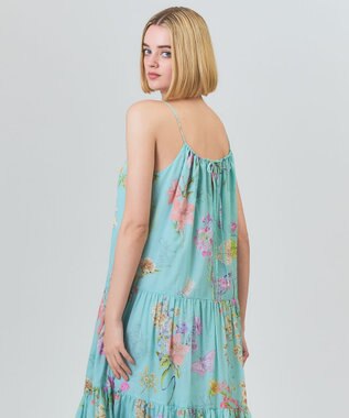 GRACE CONTINENTAL ボタニカルティアードドレス ミント