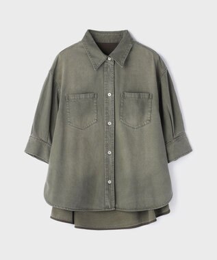 GRACE CONTINENTAL ツイルハーフスリーブシャツ カーキ