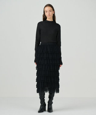 GRACE CONTINENTAL ラメハイゲージニットトップ ブラック