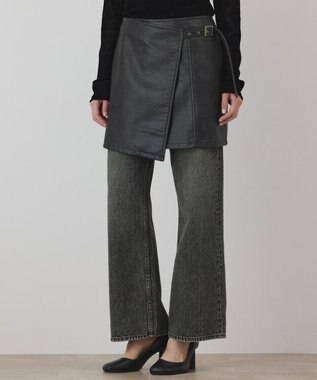GRACE CONTINENTAL フェイクレザーラップスカート