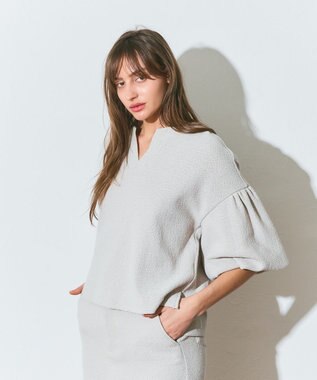 GRACE CONTINENTAL バルーンスリーブカットトップ ベージュ