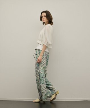 GRACE CONTINENTAL プリントイージーパンツ グリーン