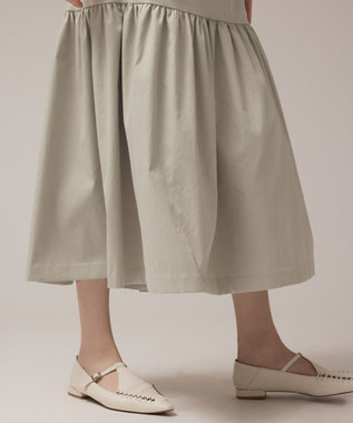 GRACE CONTINENTAL サイドフリルタフタワンピース ライトグリーン