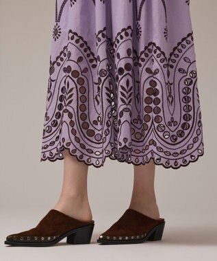 GRACE CONTINENTAL カットワークマキシドレス ラベンダー