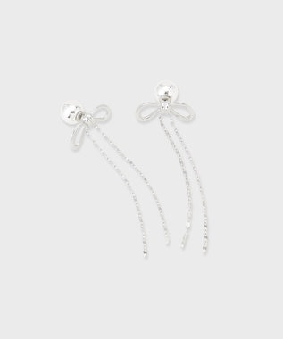 GRACE CONTINENTAL リボンチェーンピアス シルバー