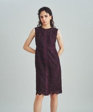 GRACE CONTINENTAL レースタイトドレス ブラウン