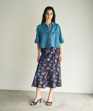 GRACE CONTINENTAL バックタックデニムシャツ インディゴ