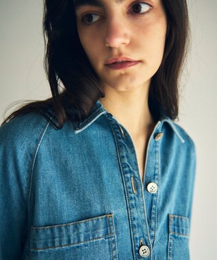 GRACE CONTINENTAL バックタックデニムシャツ インディゴ