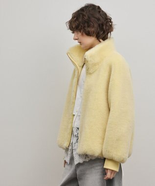 GRACE CONTINENTAL ウールボアスタンドカラージャケット イエロー