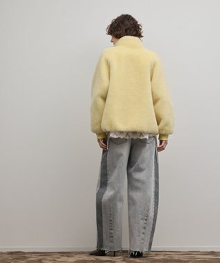 GRACE CONTINENTAL ウールボアスタンドカラージャケット イエロー