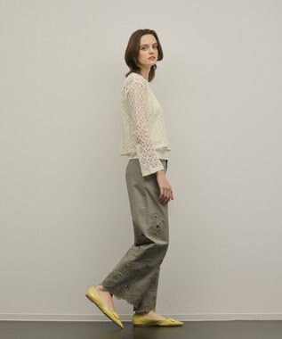 GRACE CONTINENTAL レースフレアスリーブトップ キナリ