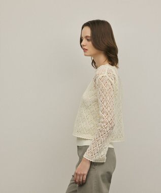 GRACE CONTINENTAL レースフレアスリーブトップ キナリ