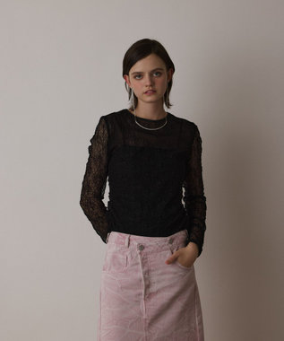 GRACE CONTINENTAL シアーレースカットトップ ブラック