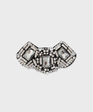 GRACE CONTINENTAL ビジューカーブブローチ ブラック