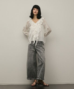 GRACE CONTINENTAL クロップトバレルパンツ ブラック