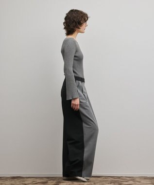 GRACE CONTINENTAL アイレットリブニットトップ グレー