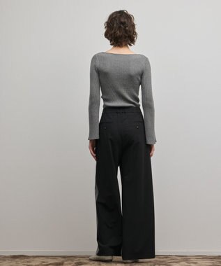 GRACE CONTINENTAL アイレットリブニットトップ グレー