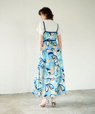 GRACE CONTINENTAL キカバードプリントワンピース ブルー