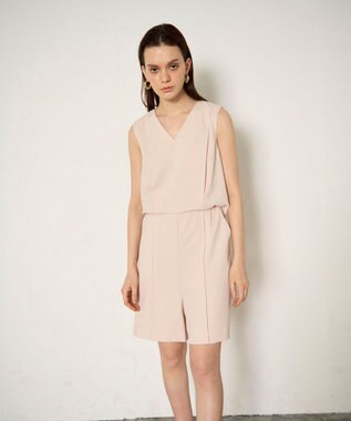 GRACE CONTINENTAL ショートサロペット ベージュ