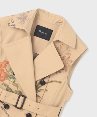 GRACE CONTINENTAL プリントトレンチワンピース ベージュ