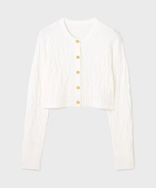 GRACE CONTINENTAL モノグラムニットカーディガン ホワイト