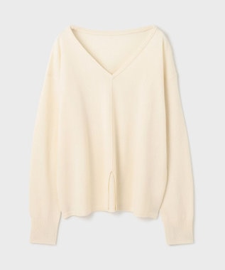 GRACE CONTINENTAL ウールVネックニットトップ ホワイト