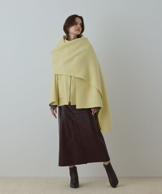 GRACE CONTINENTAL ストール付リバージップブルゾン イエロー