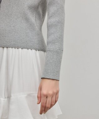 GRACE CONTINENTAL リブシャツニットトップ グレー