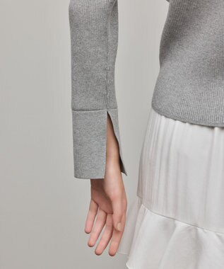 GRACE CONTINENTAL リブシャツニットトップ グレー