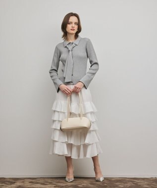 GRACE CONTINENTAL リブシャツニットトップ グレー