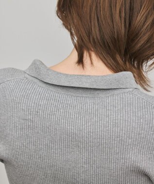 GRACE CONTINENTAL リブシャツニットトップ グレー