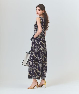 GRACE CONTINENTAL プリントオールインワン ネイビー